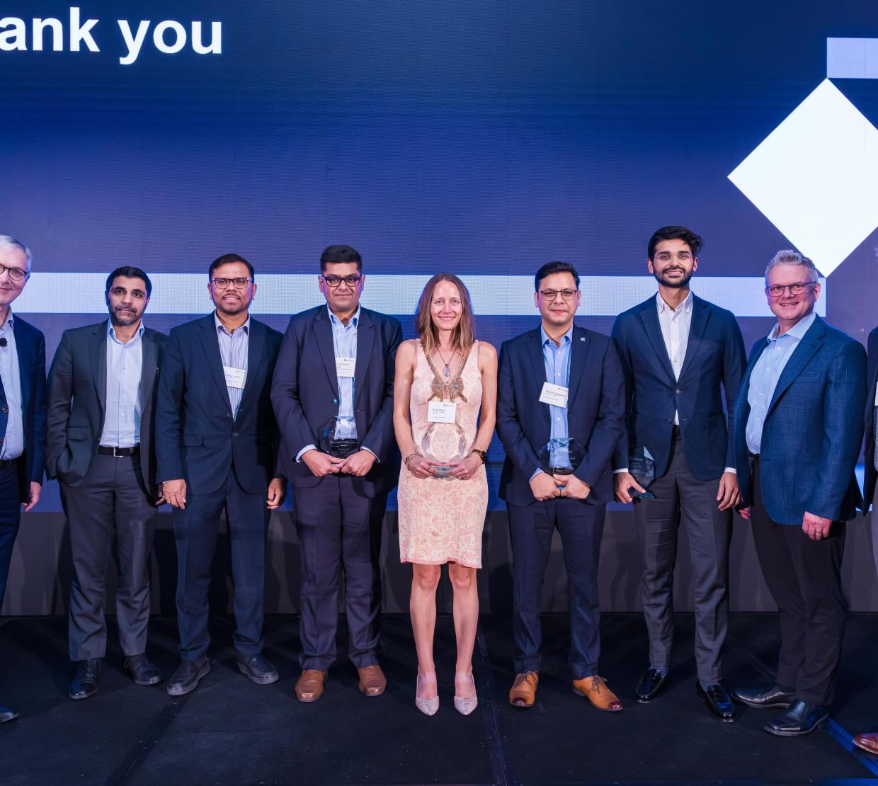 A group of people at a conference.