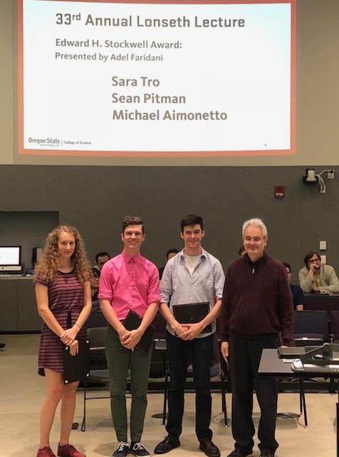 Sara Tro, Sean Pitman, and Michael Aimonetto at the 2018 Lonseth Lecture.