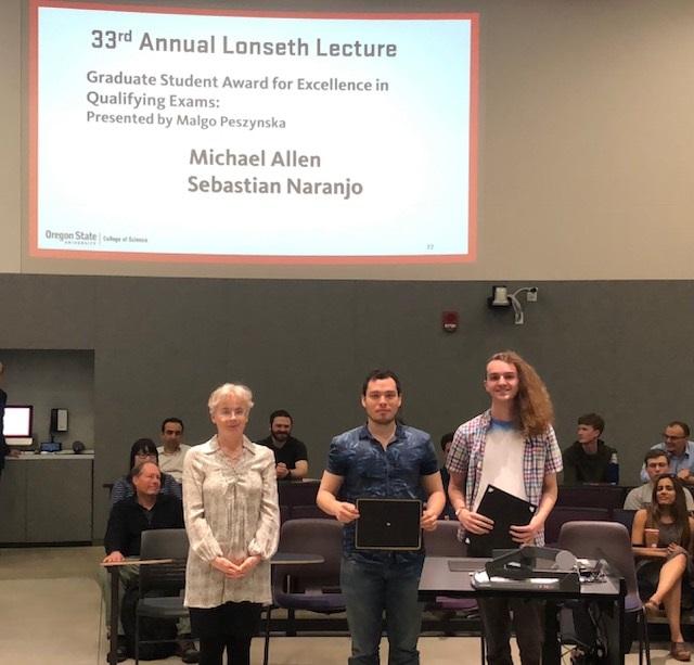 Sebastian Naranjo and Michael Allen at the 2018 Lonseth Lecture.