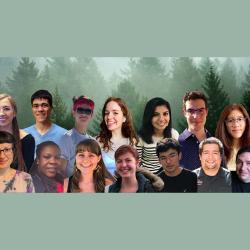 A collage of 14 undergraduate students that were apart of the 2020 OSU Research Experience for Undergraduates.