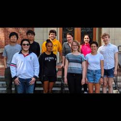 Students that participated in the 2019 OSU Research Experience for Undergraduates program standing in front of Kidder Hall.