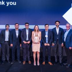 A group of people at a conference.